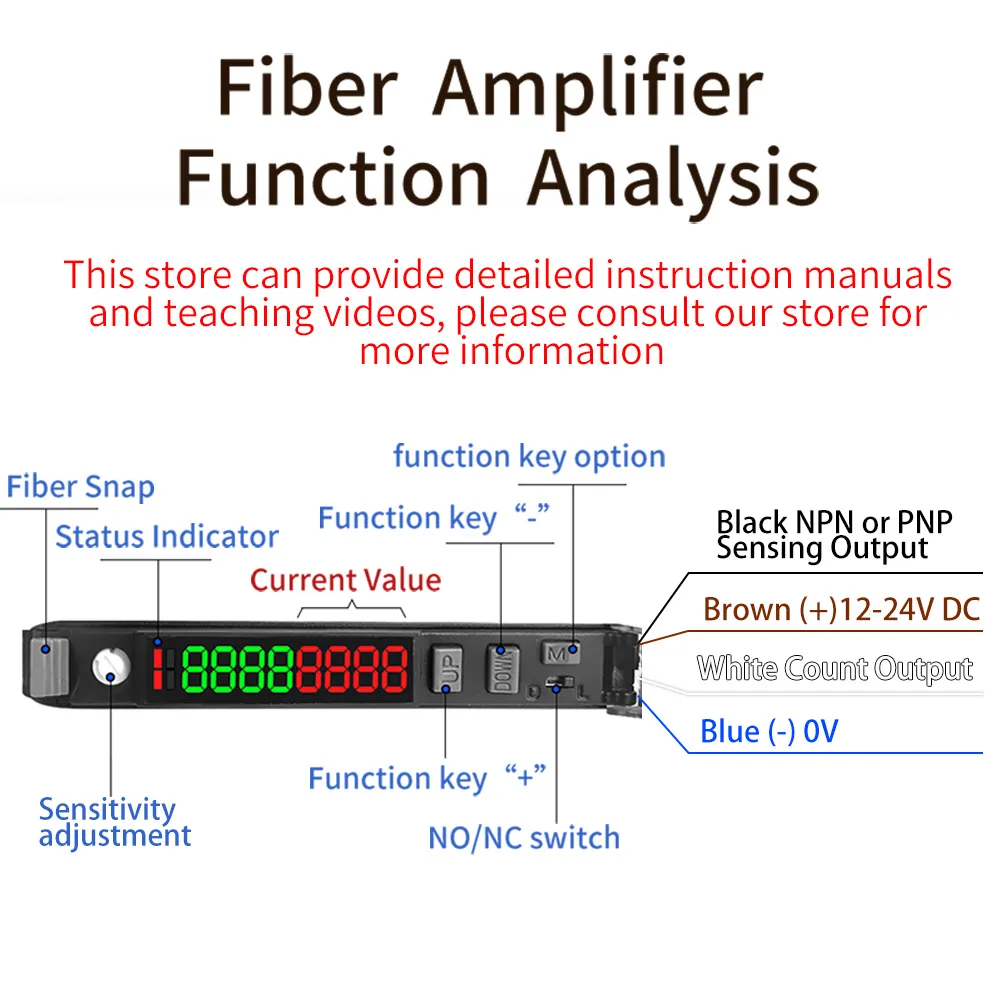 20MM Window Detection Fiber Optic Sensor 20MM -3