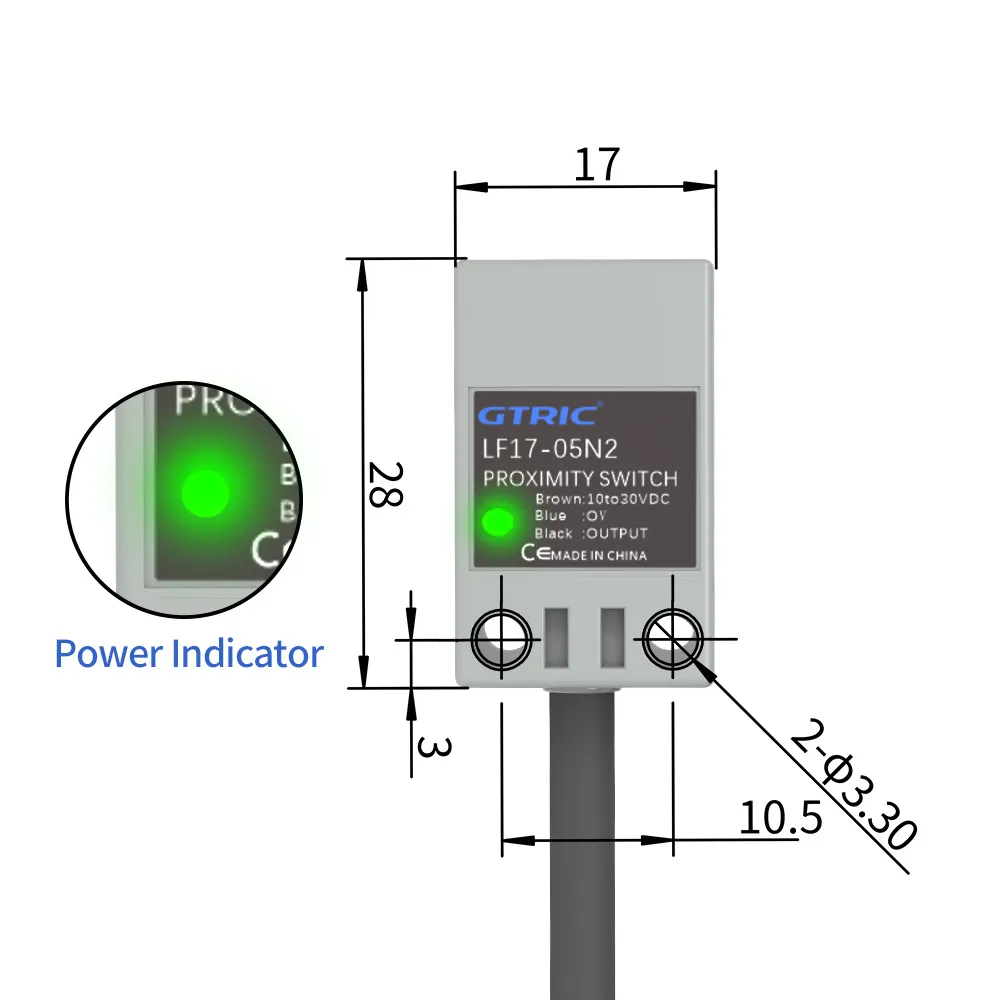 LF17 Series Side Sensing Square Inductive Proximity SensorLF17 -2